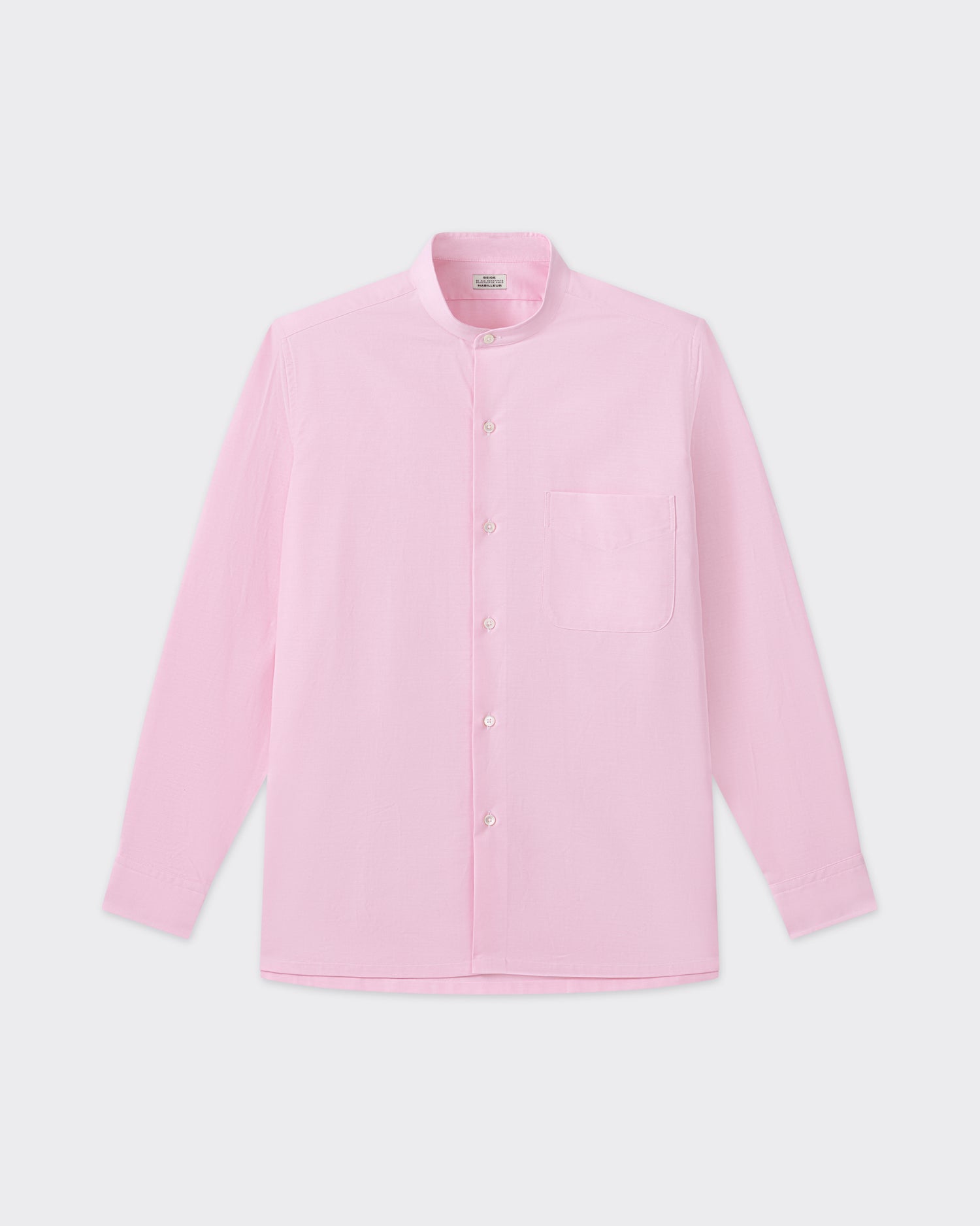 Pink cotton oxford shirt, front view, BEIGE HABILLEUR PARIS