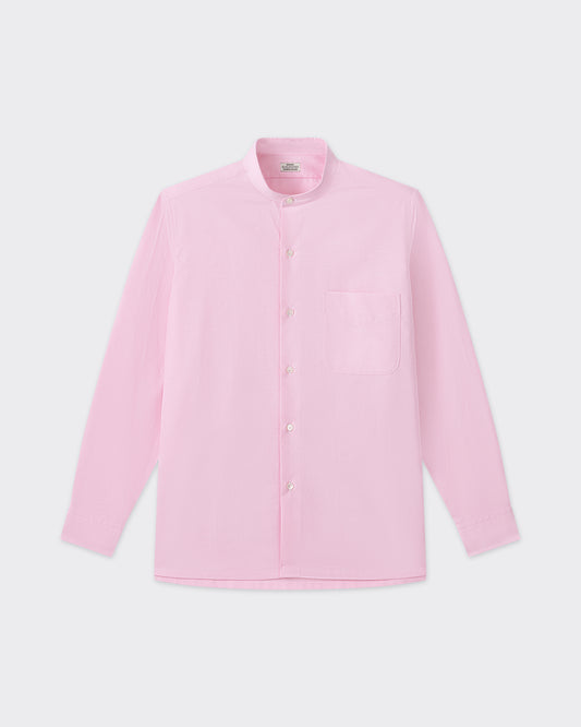 Pink cotton oxford shirt, front view, BEIGE HABILLEUR PARIS