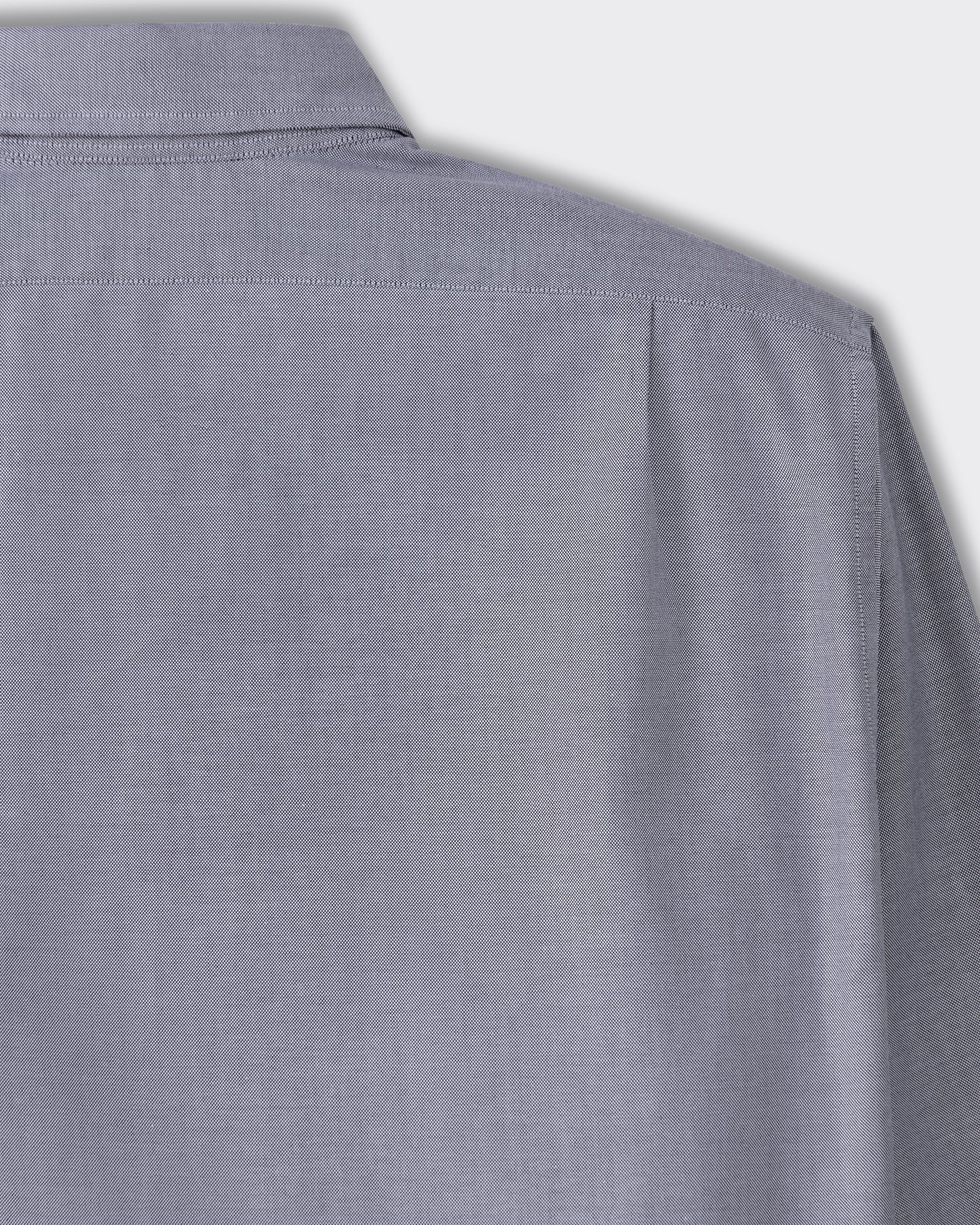 Back pleats detail, grey oxford shirt, BEIGE HABILLEUR PARIS