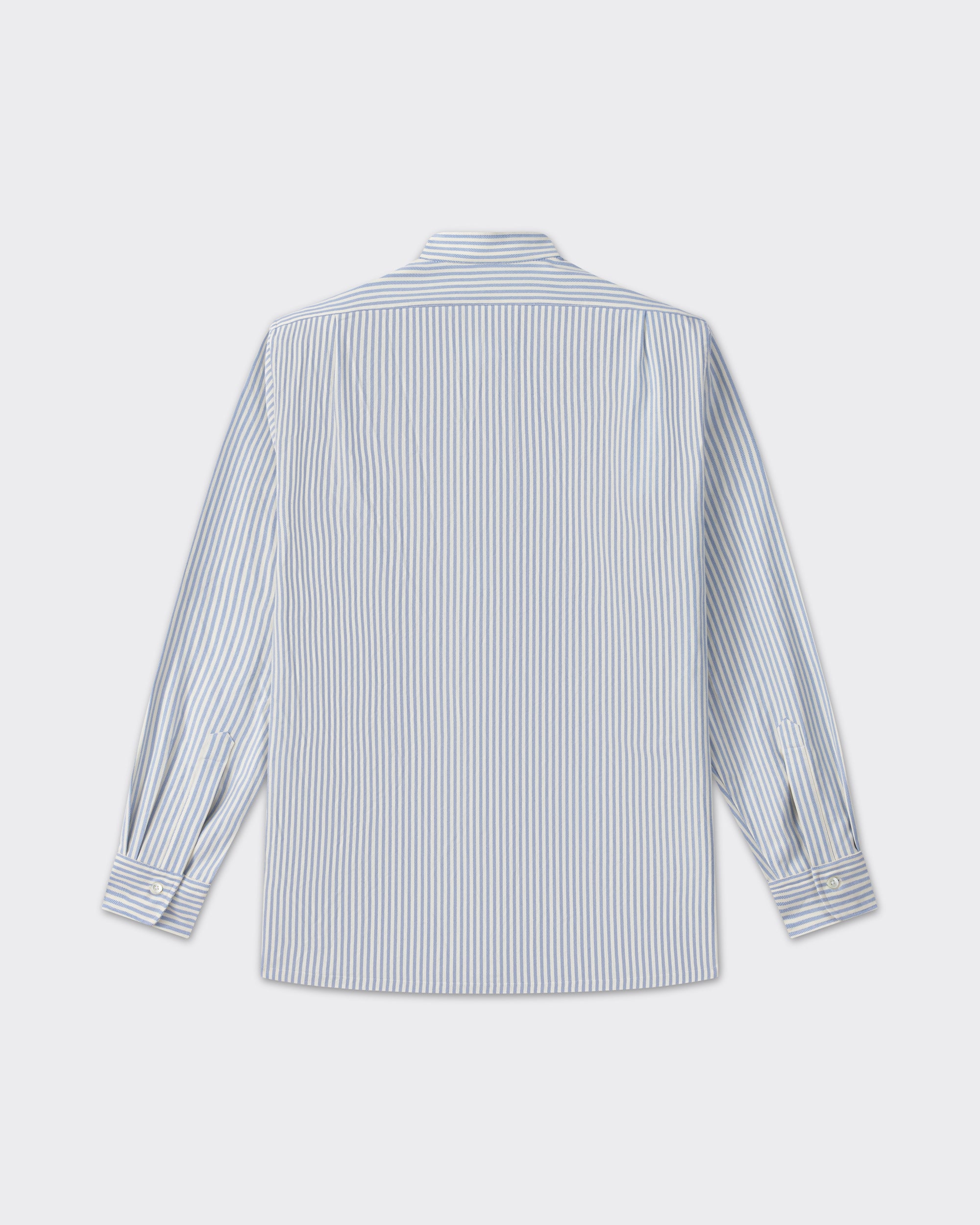 Back view, cream and blue cotton oxford shirt, BEIGE HABILLEUR PARIS