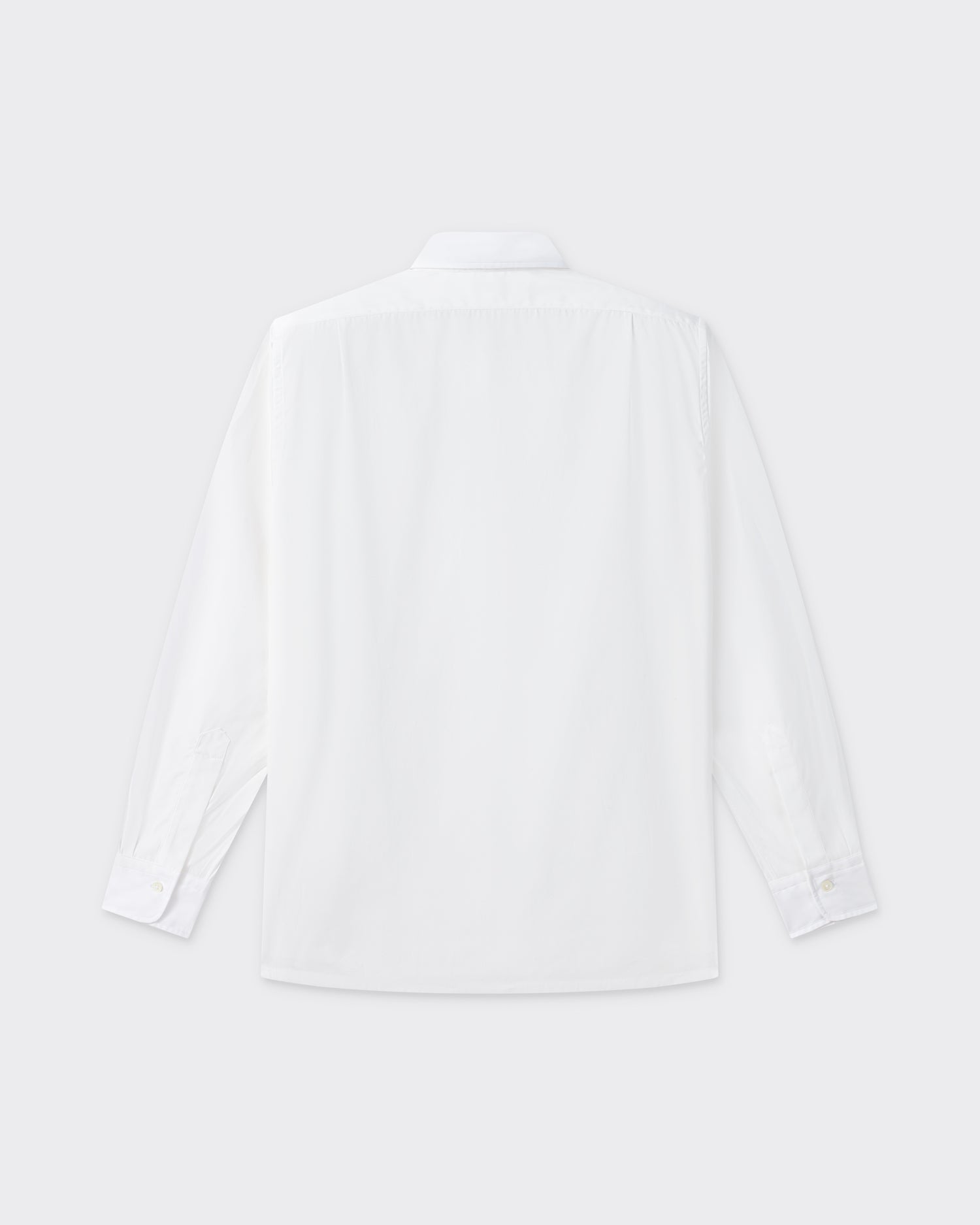 Back view, white cotton poplin shirt, BEIGE HABILLEUR PARIS