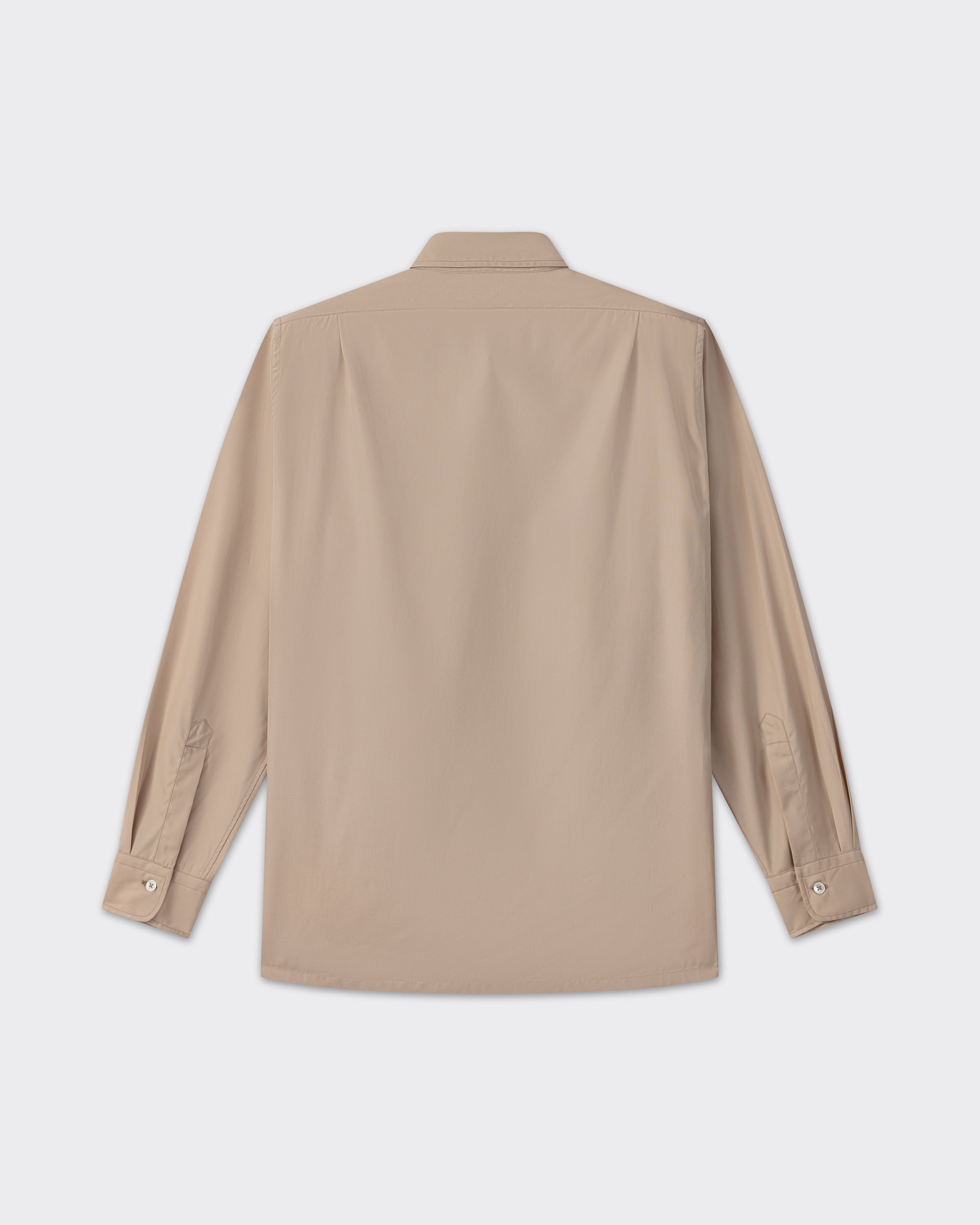 Back view, beige cotton poplin shirt, BEIGE HABILLEUR PARIS