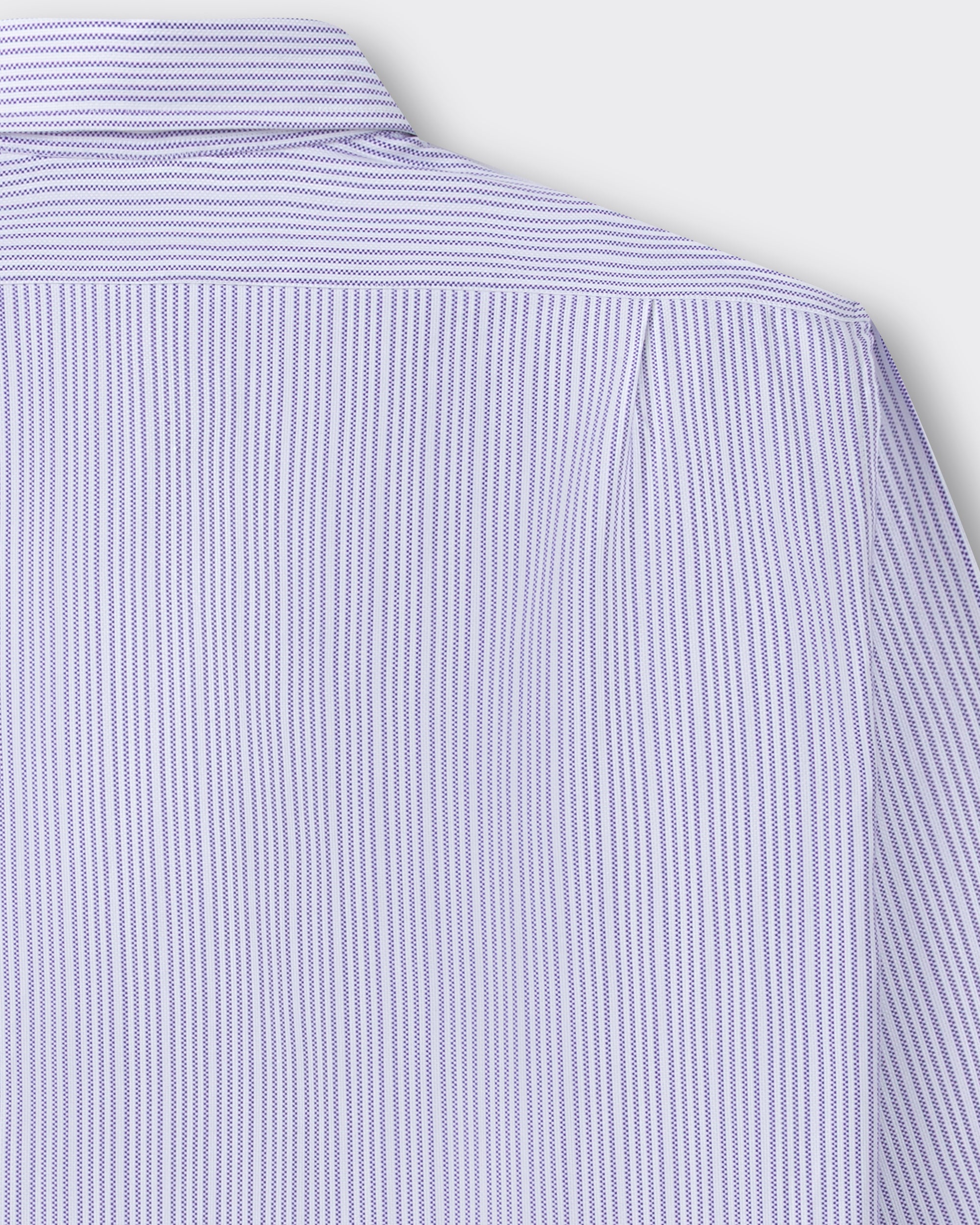 Back pleats detail, white and lavender oxford shirt, BEIGE HABILLEUR PARIS