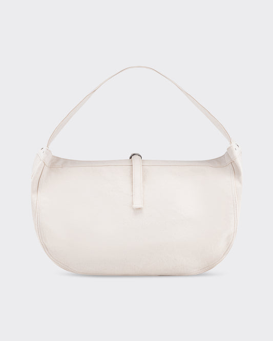 T.T Lot.004 Newsboy Bag en toile de coton lavée ivoire, vue de face