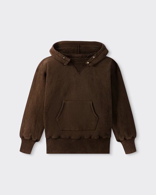 T.T LOT.620 After Hooded sweatshirt in Mud Dyed Brown, Japanese mud dye — BEIGE HABILLEUR