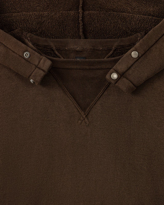 After-hooded sewn hood detail T.T LOT.620 Mud Dyed Brown — BEIGE HABILLEUR