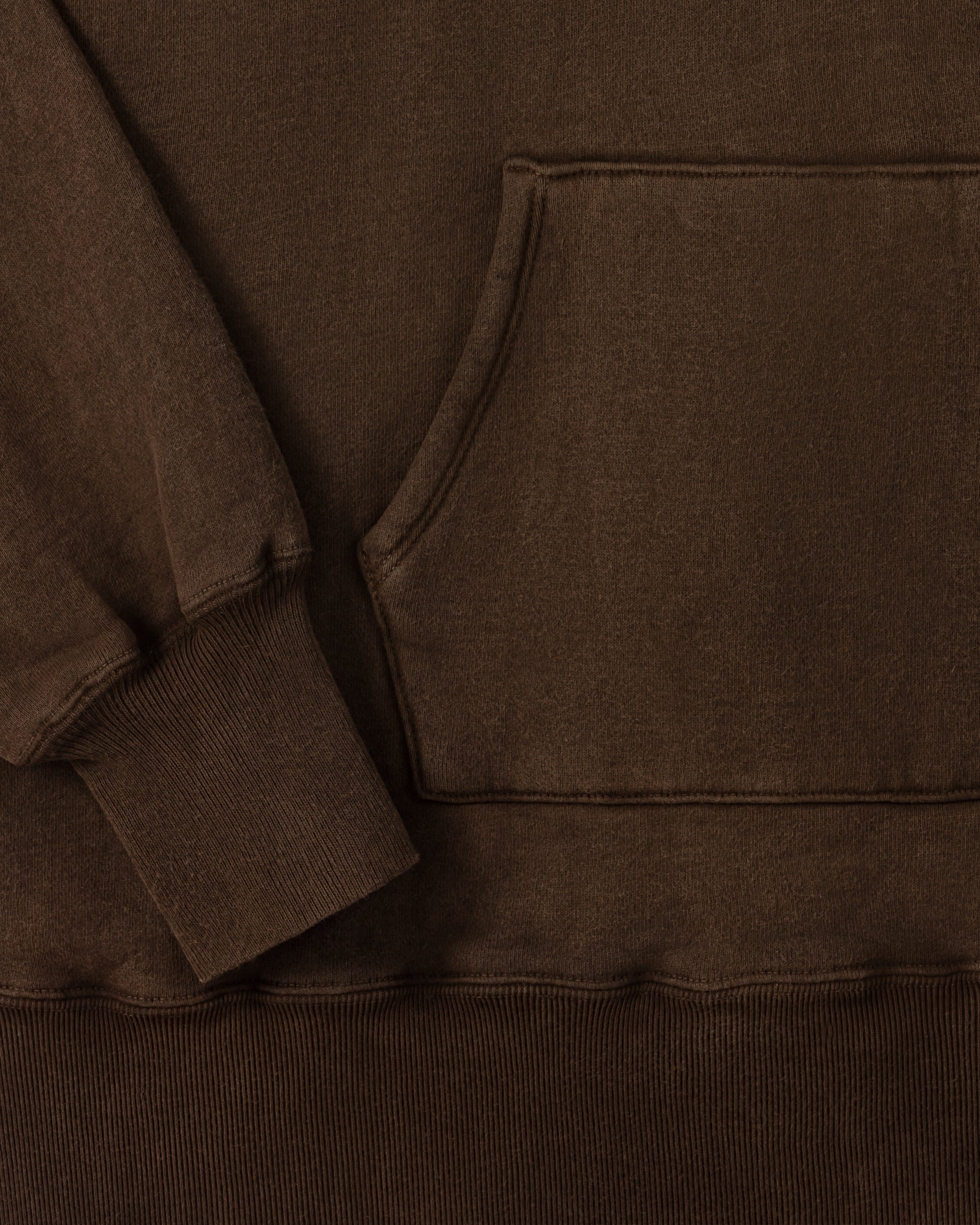 Hand-warmer patch pocket T.T LOT.620 Mud Dyed Brown hoodie — BEIGE HABILLEUR