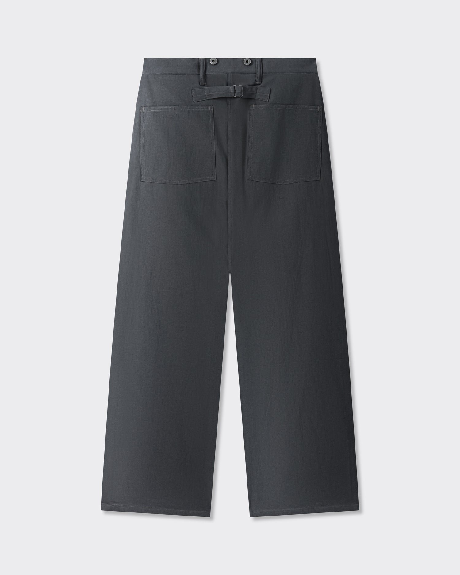  T.T Lot.204 Engineer Trousers charcoal in cotton hemp satin, back view
