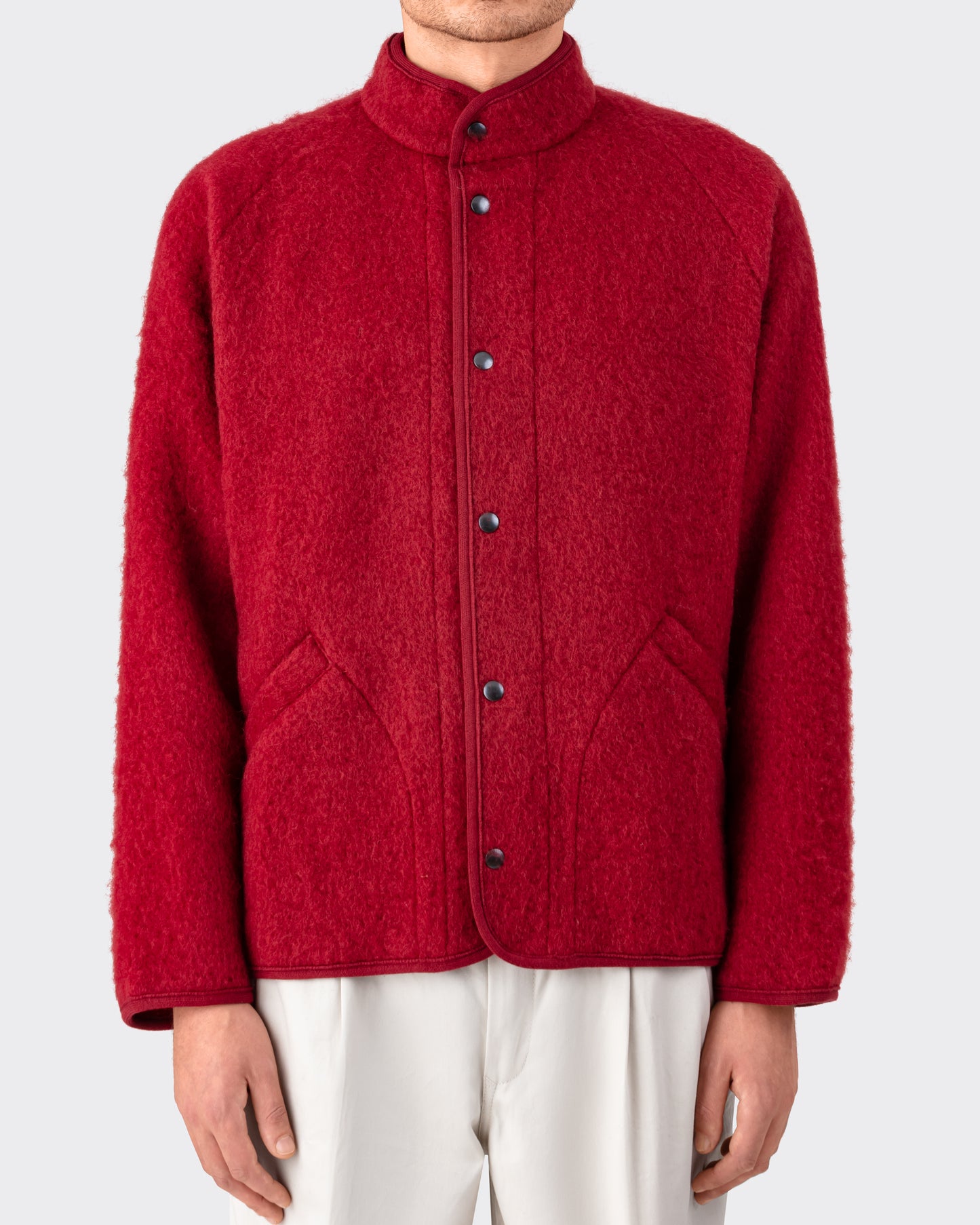 “Contour” Wool Jacket : Dahlia Red