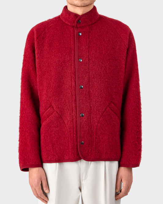 “Contour” Wool Jacket : Dahlia Red