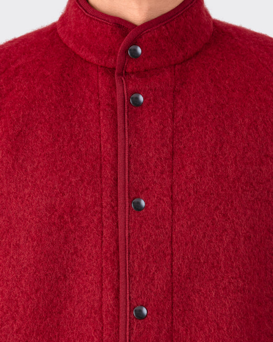 “Contour” Wool Jacket : Dahlia Red