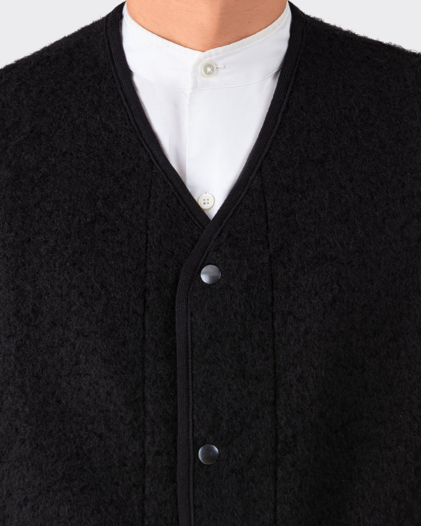 “Contour” Wool Vest : Black