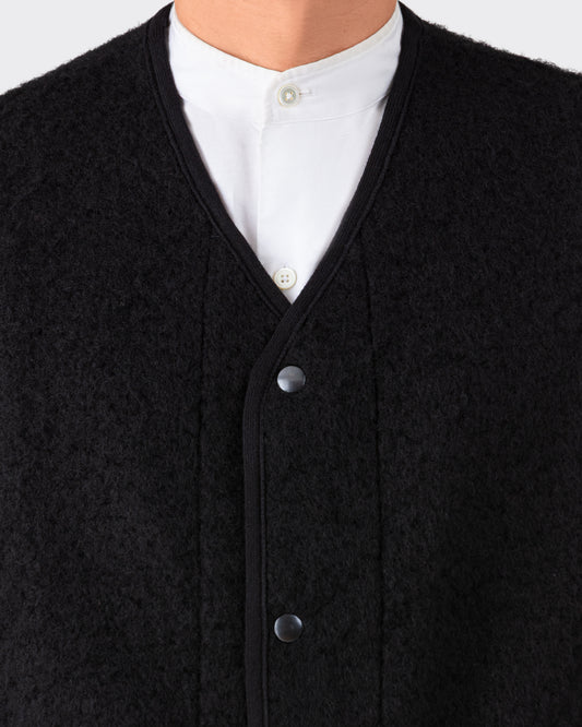 “Contour” Wool Vest : Black