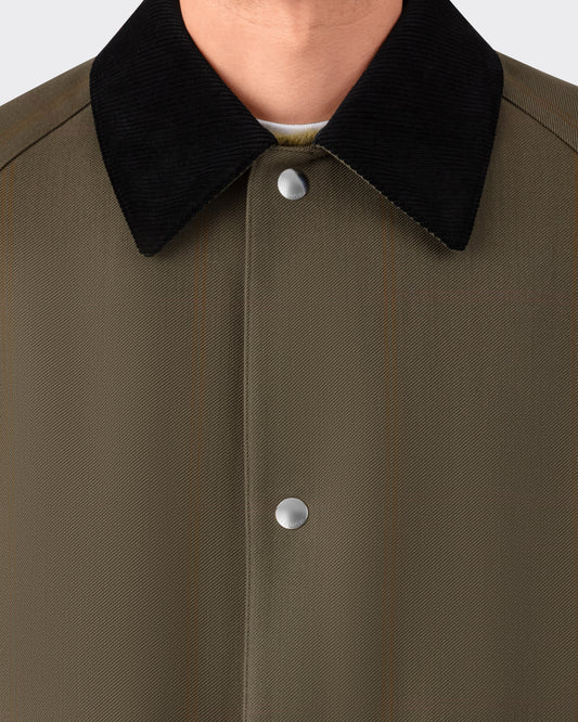 Pardessus Raglan à Carreaux : Olive