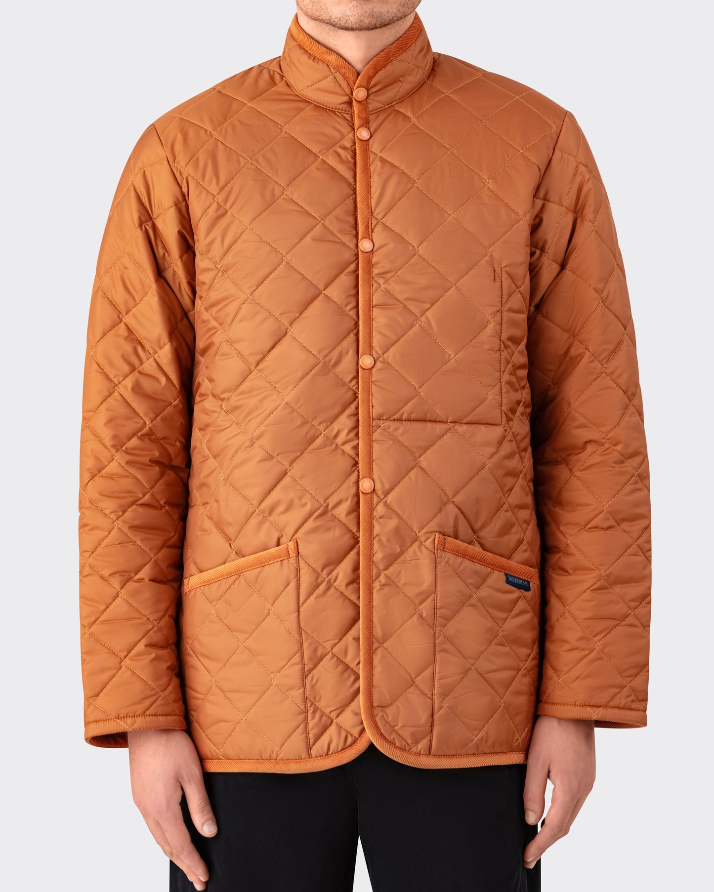 Band Collar Quilted Jacket : Amber