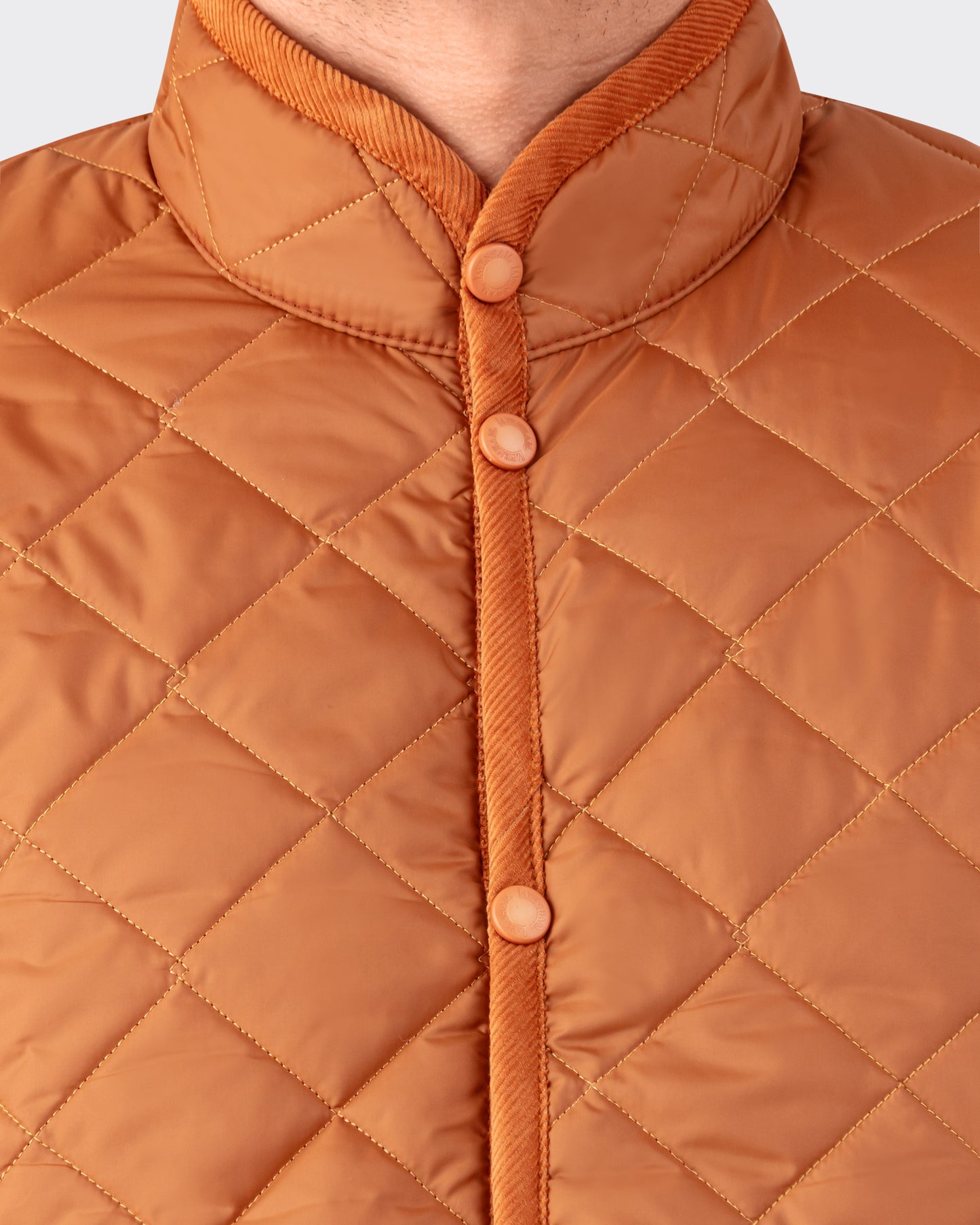 Band Collar Quilted Jacket : Amber