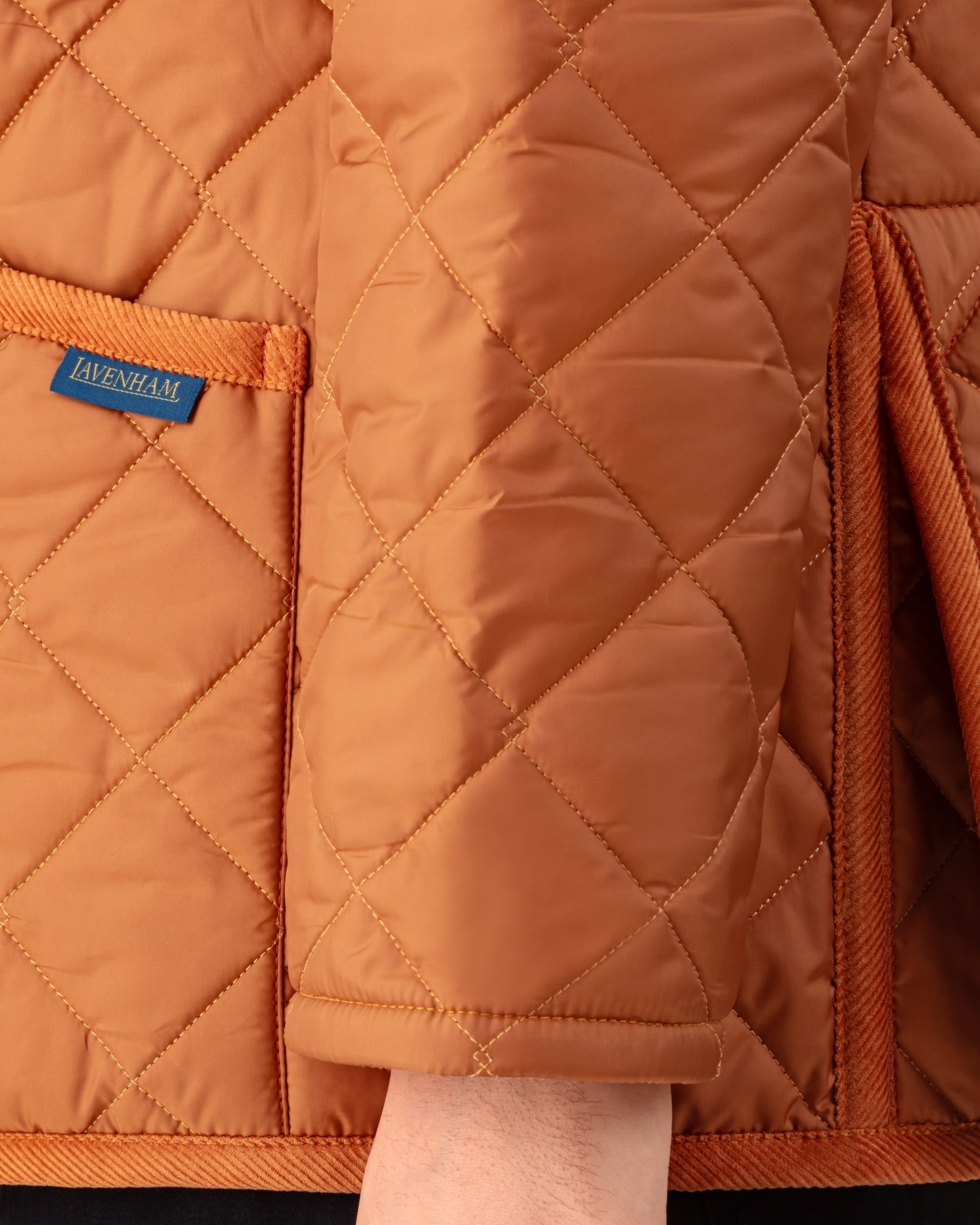 Band Collar Quilted Jacket : Amber