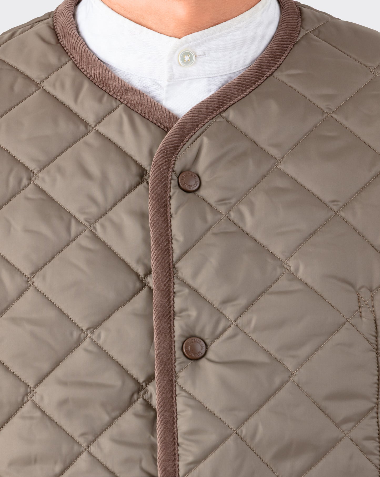 "Thornham" Quilted Gilet : Greige