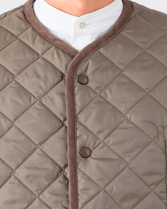"Thornham" Quilted Gilet : Greige