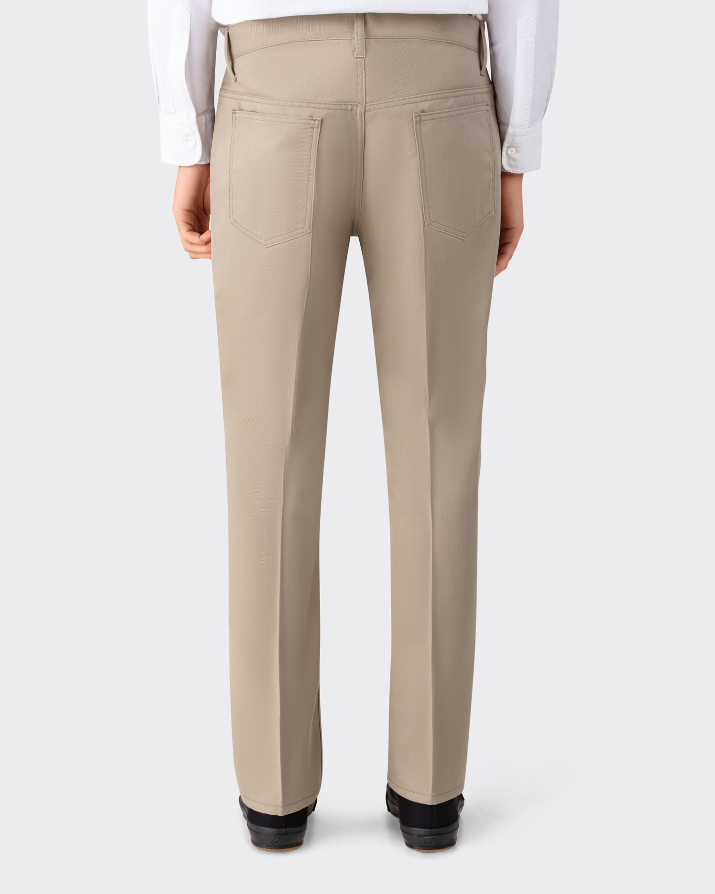 Pantalon en Gabardine de Laine : Beige