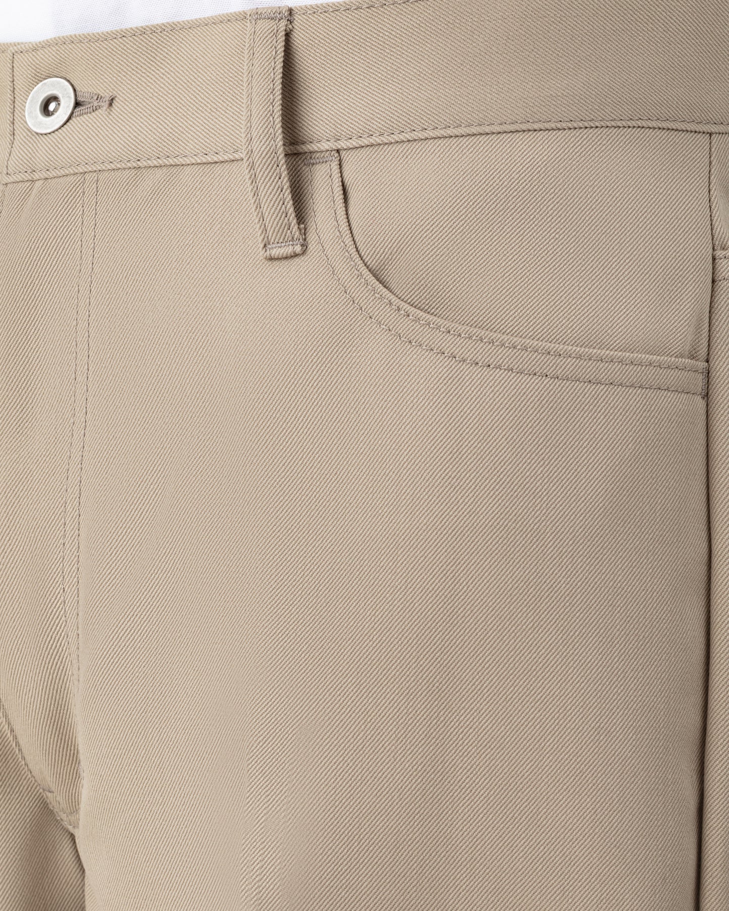 Pantalon en Gabardine de Laine : Beige