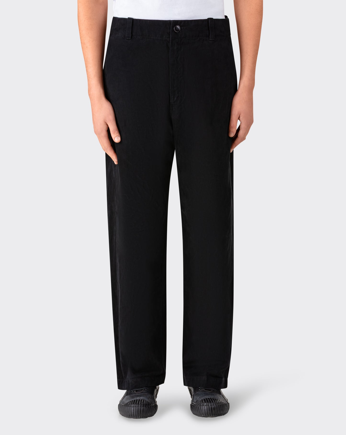 Cotton Moleskine "Lux P" Trousers : Black