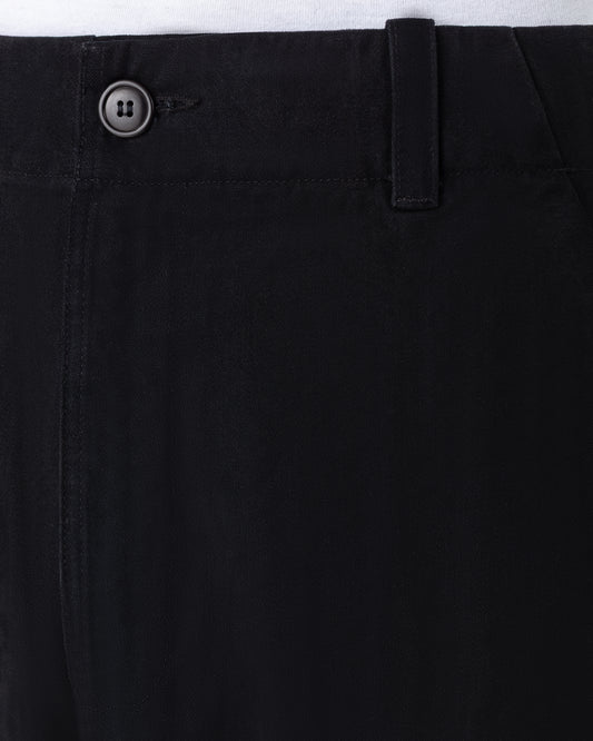 Cotton Moleskine "Lux P" Trousers : Black