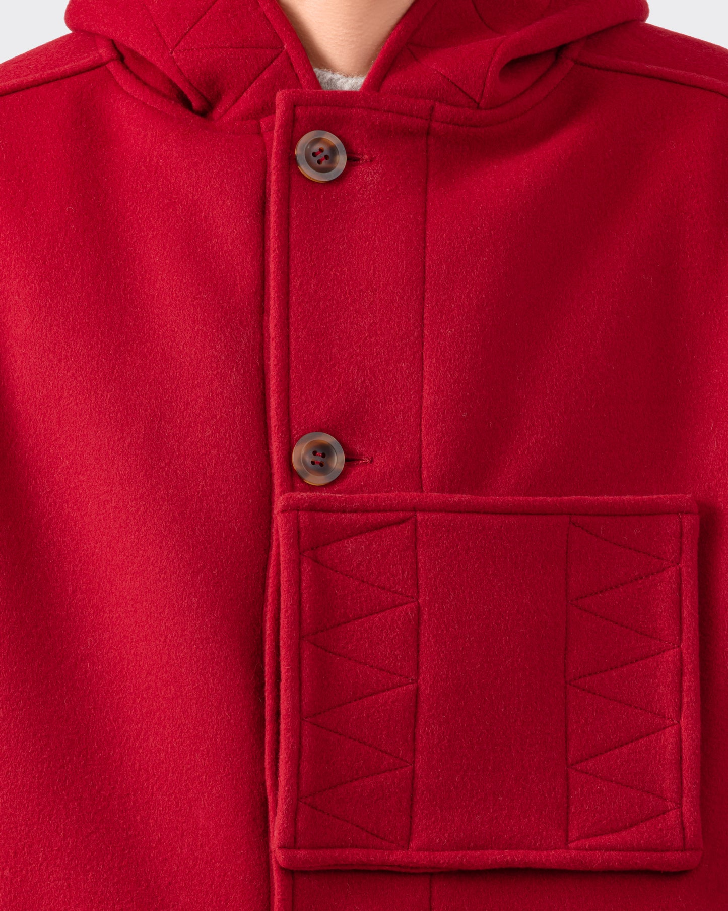 “City” Kabig en Laine et Cachemire : Rouge Dahlia