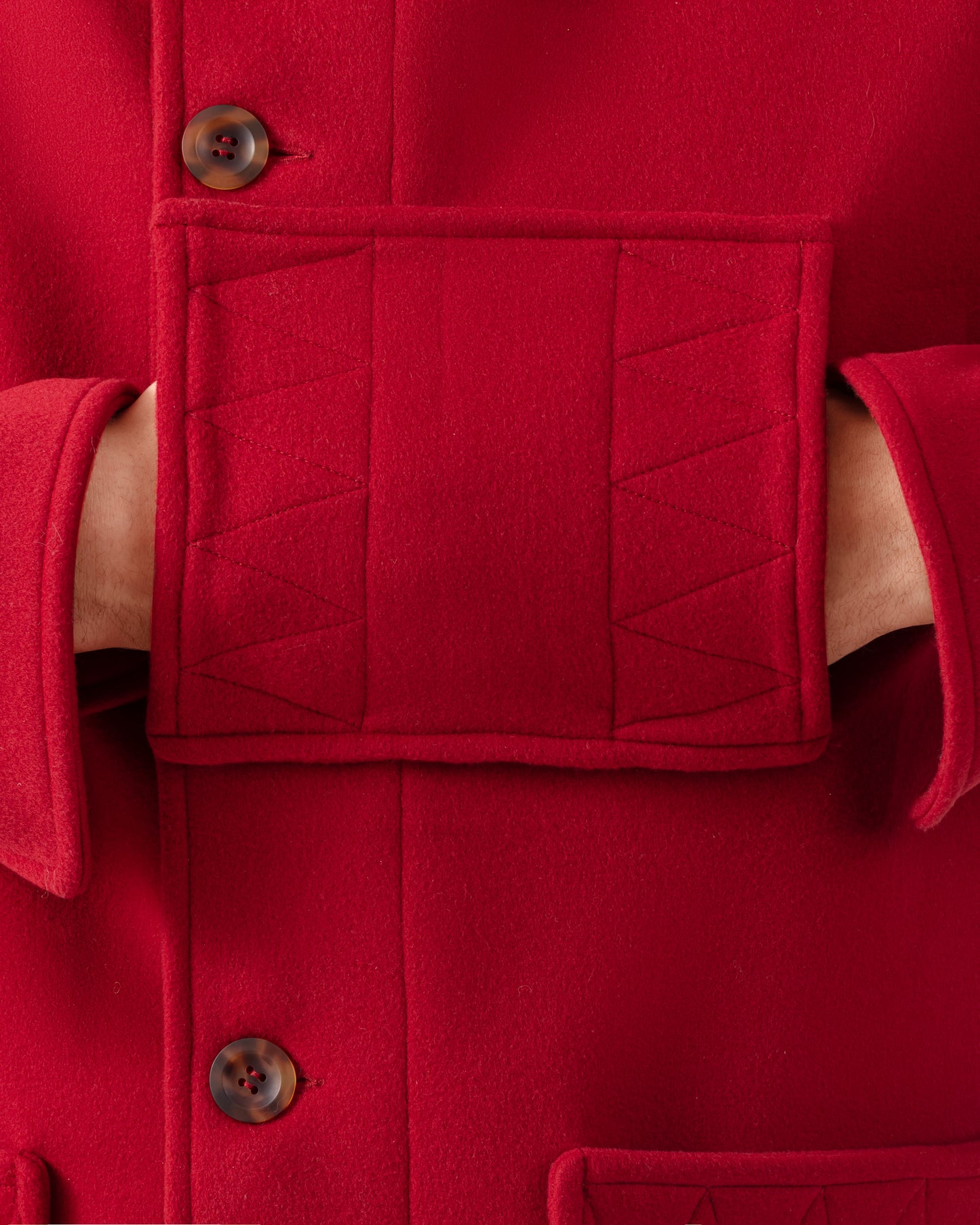 “City” Kabig en Laine et Cachemire : Rouge Dahlia