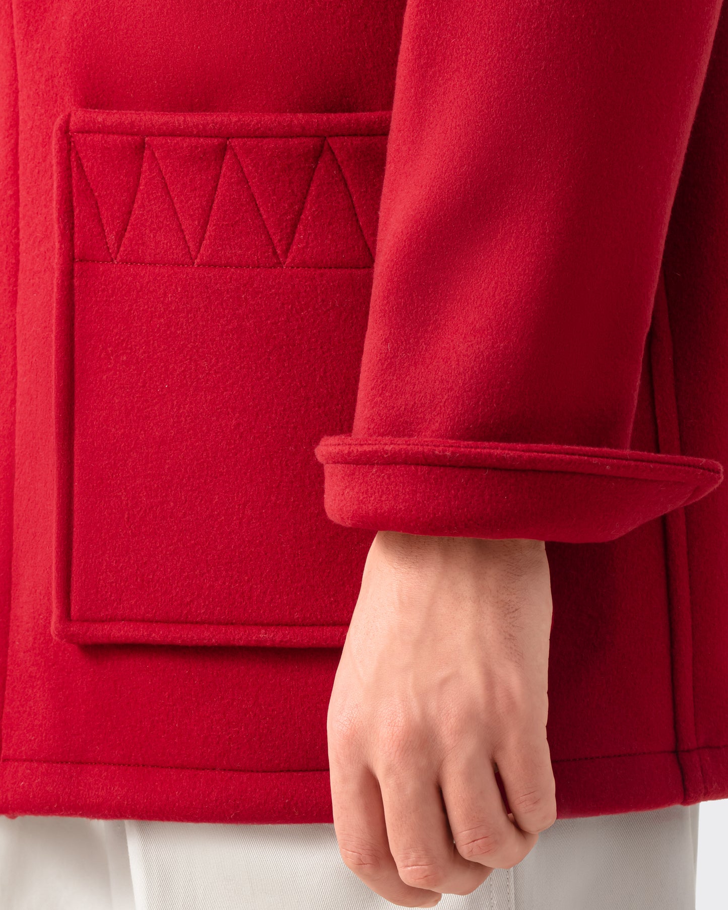 “City” Kabig en Laine et Cachemire : Rouge Dahlia