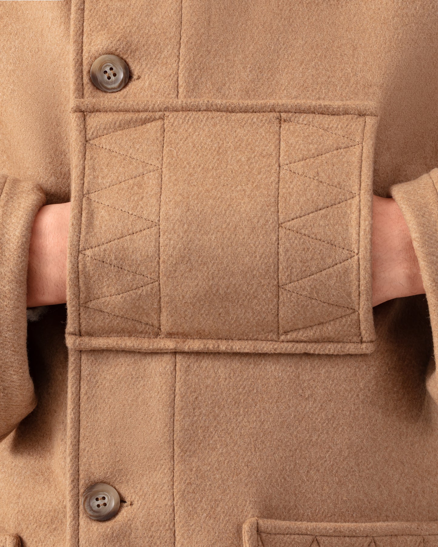 “City” Kabig en Laine de Chameau : Beige