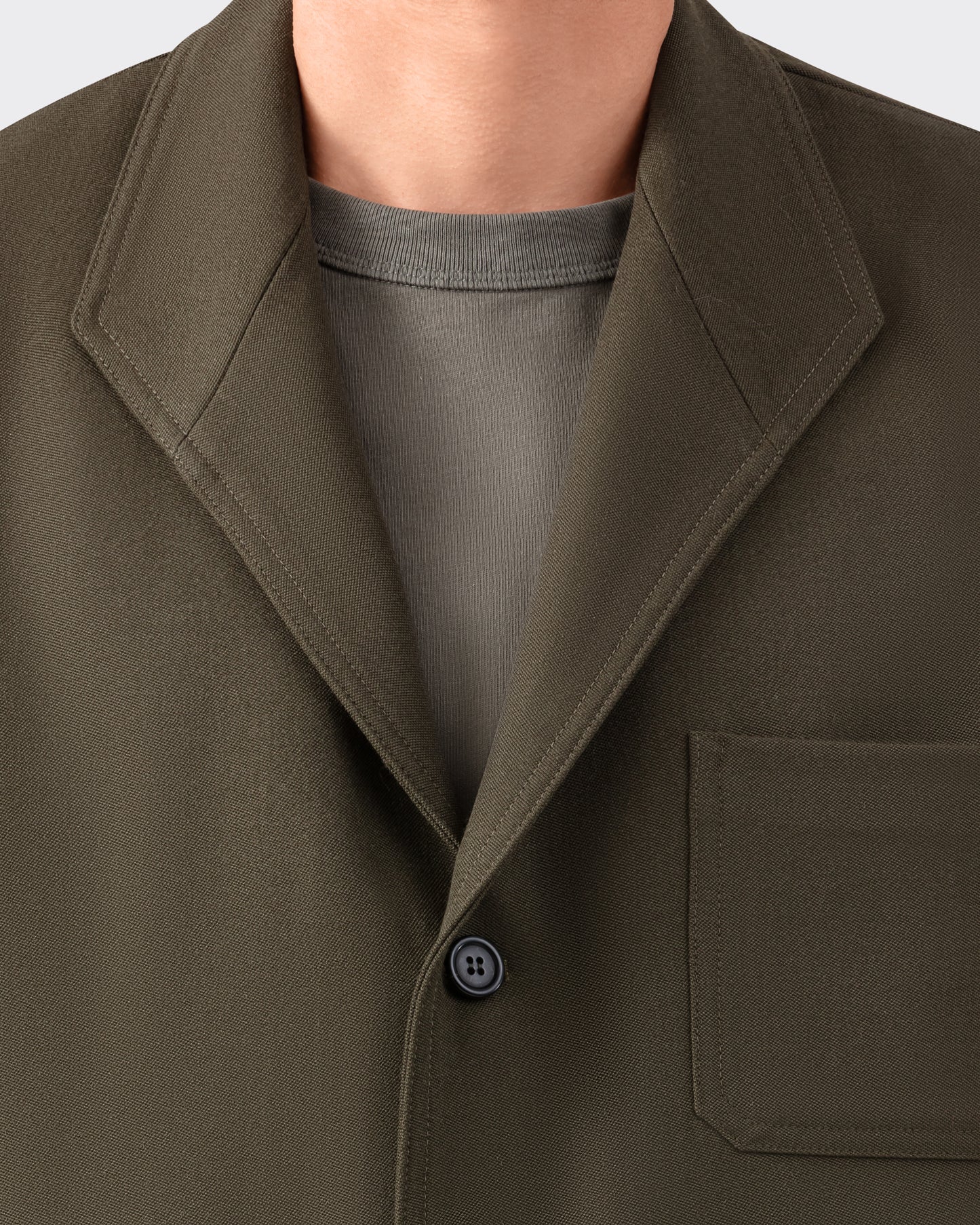 Teba Jacket en Gabardine de Laine : Olive