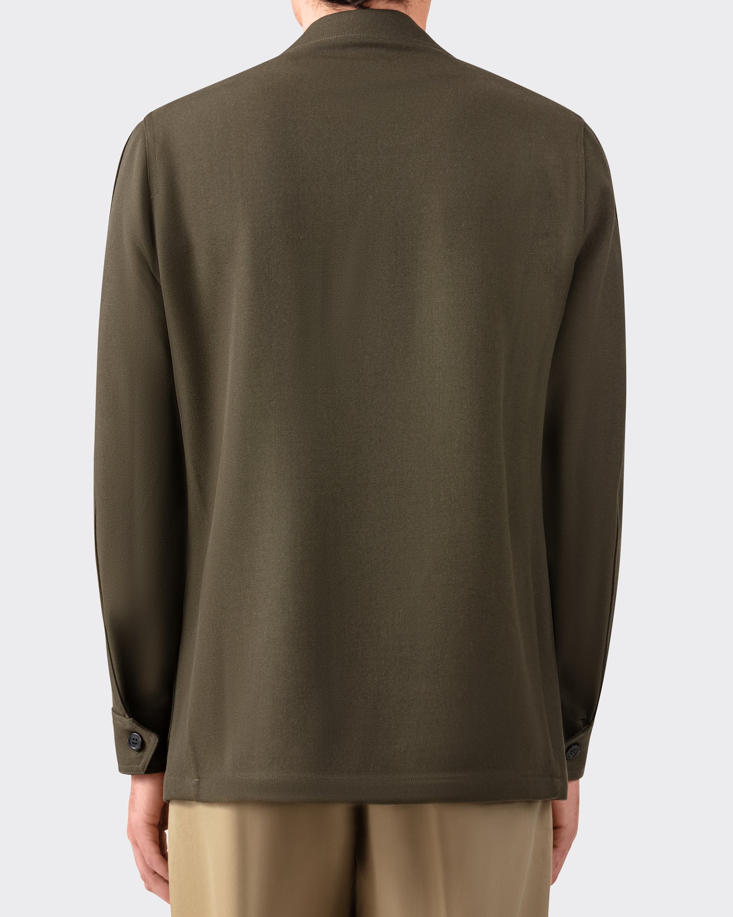 Teba Jacket en Gabardine de Laine : Olive