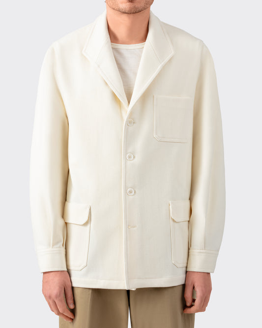 Teba Jacket en Laine Mérinos : Ivoire