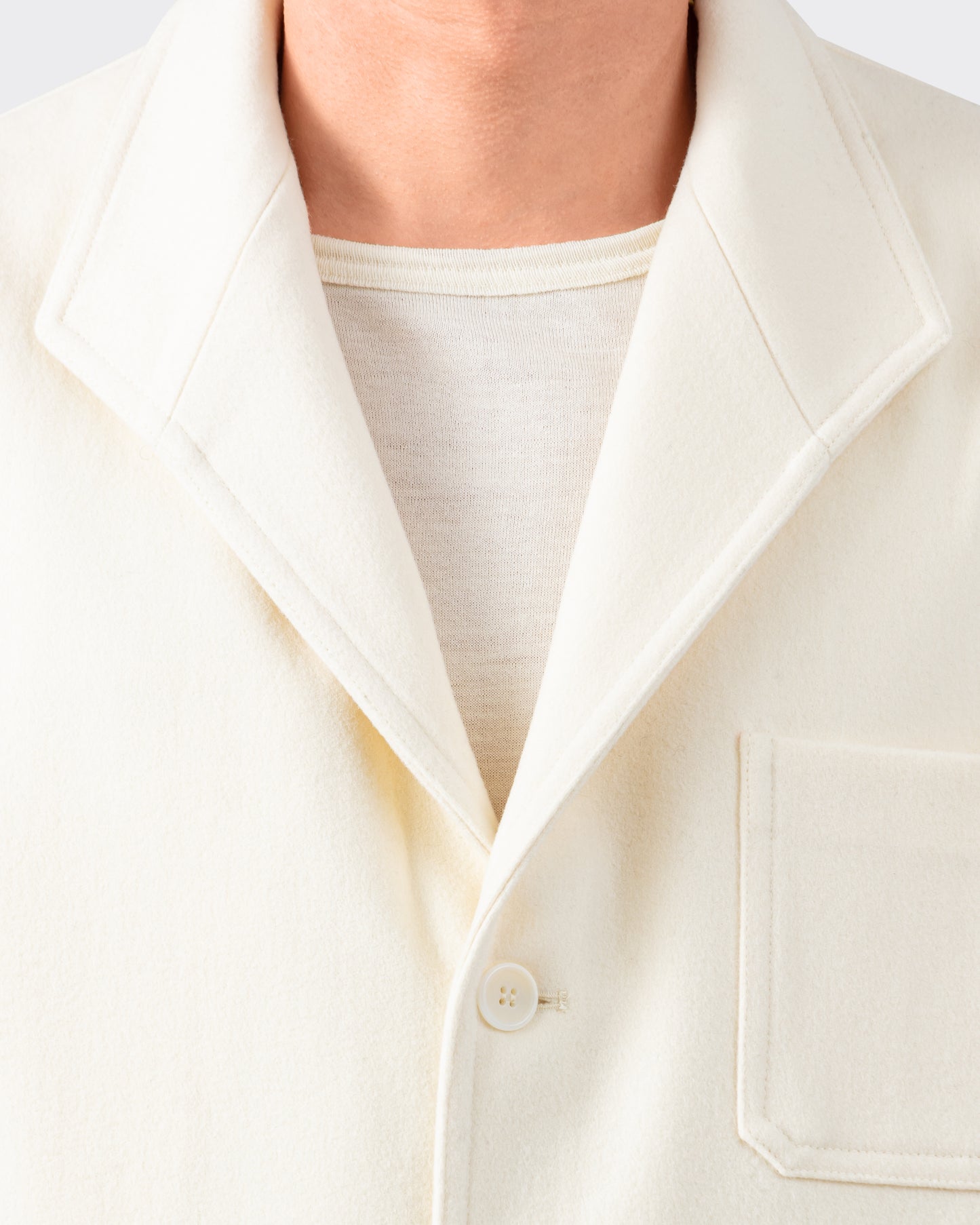 Teba Jacket en Laine Mérinos : Ivoire