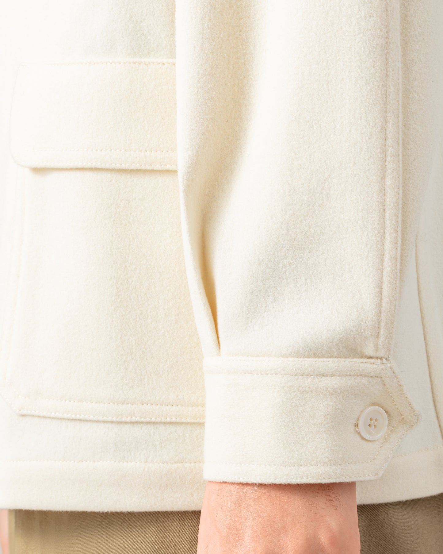 Teba Jacket en Laine Mérinos : Ivoire