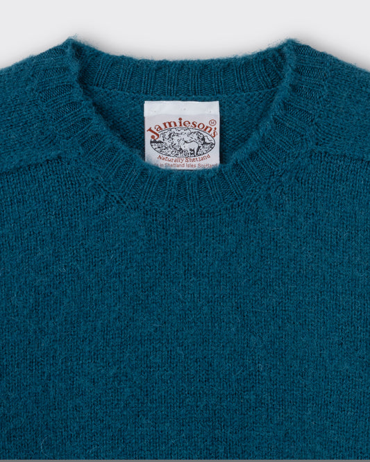 Brushed Wool Crewneck Knit : Peacock Blue