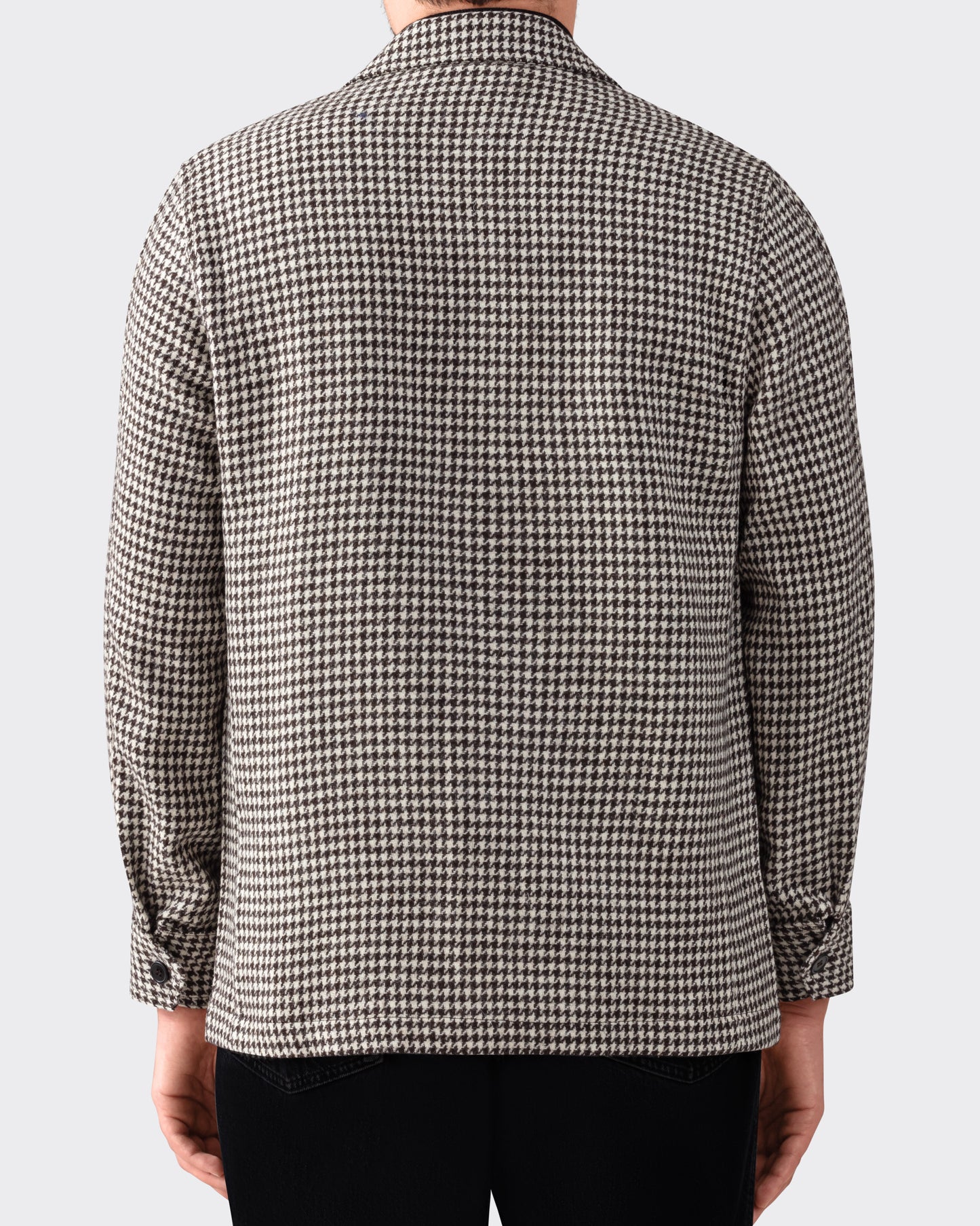 Teba Jacket Laine Vierge : Marron Foncé-Écru