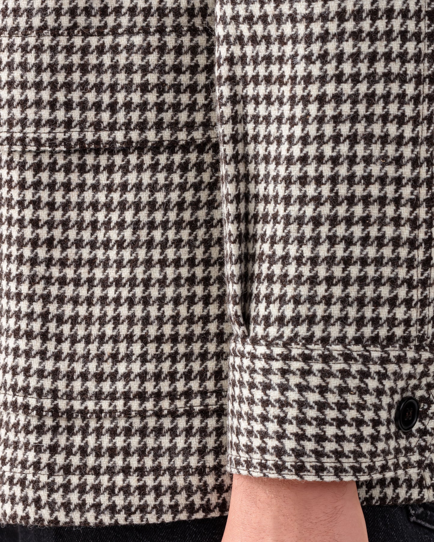 Teba Jacket Laine Vierge : Marron Foncé-Écru