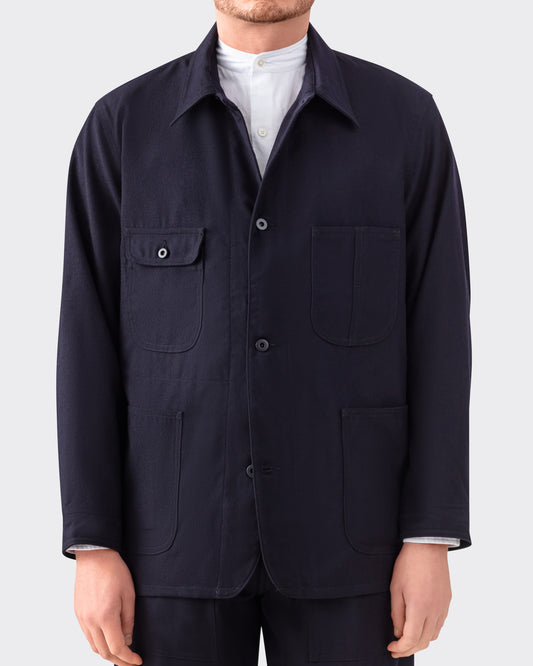 “JACKSON” Wool Twill Jacket : Navy