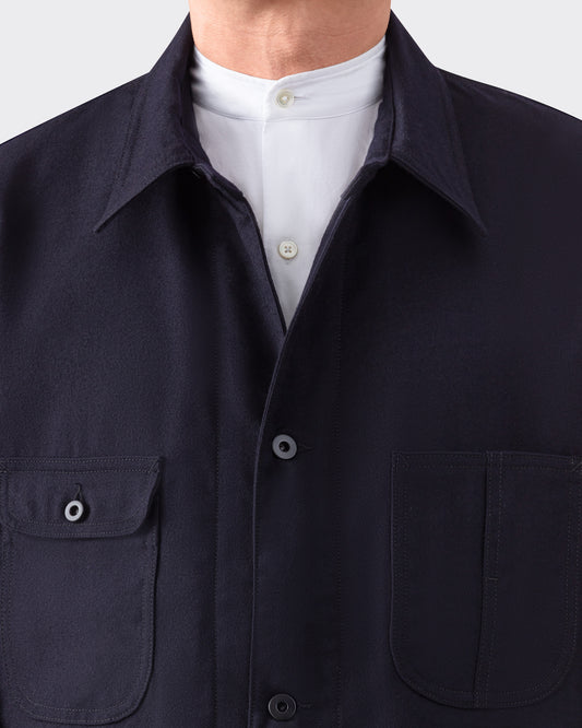 “JACKSON” Wool Twill Jacket : Navy