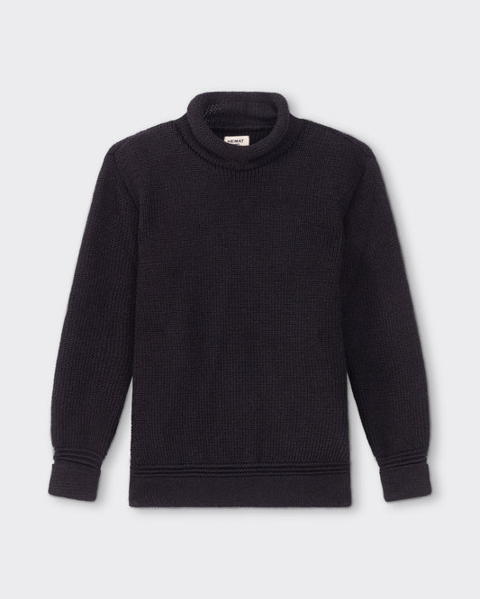 Pull Col Roulotté : Noir