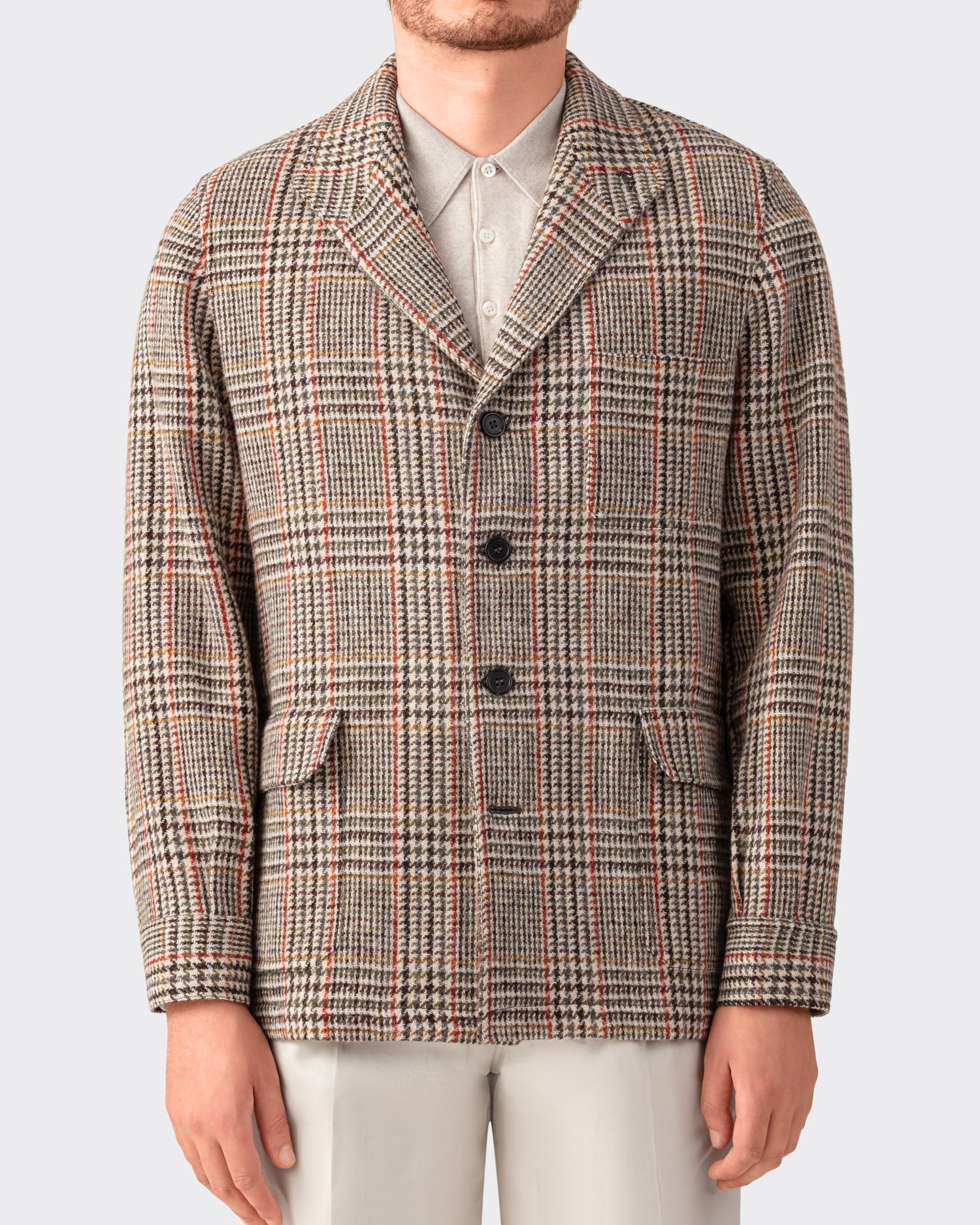 Justo Gimeno Harris Tweed Teba Jacket Beige/Brown/Olive