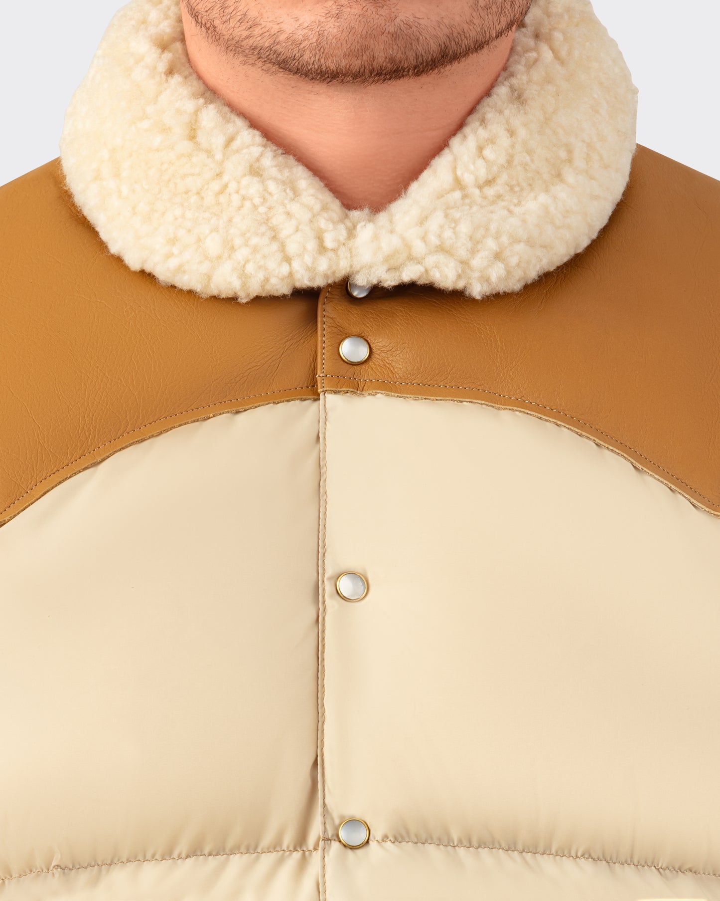 Doudoune « Christy » Col Shearling : Beige