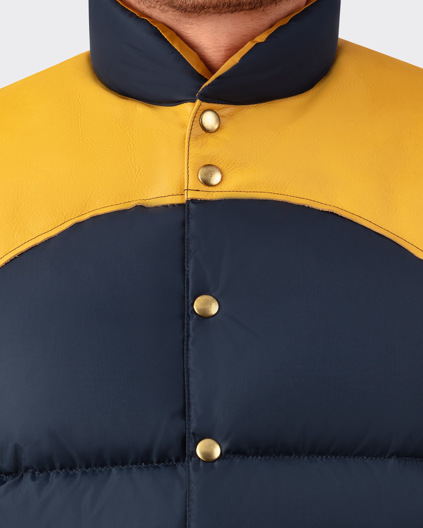 Doudoune Sans Manches : Marine-Jaune