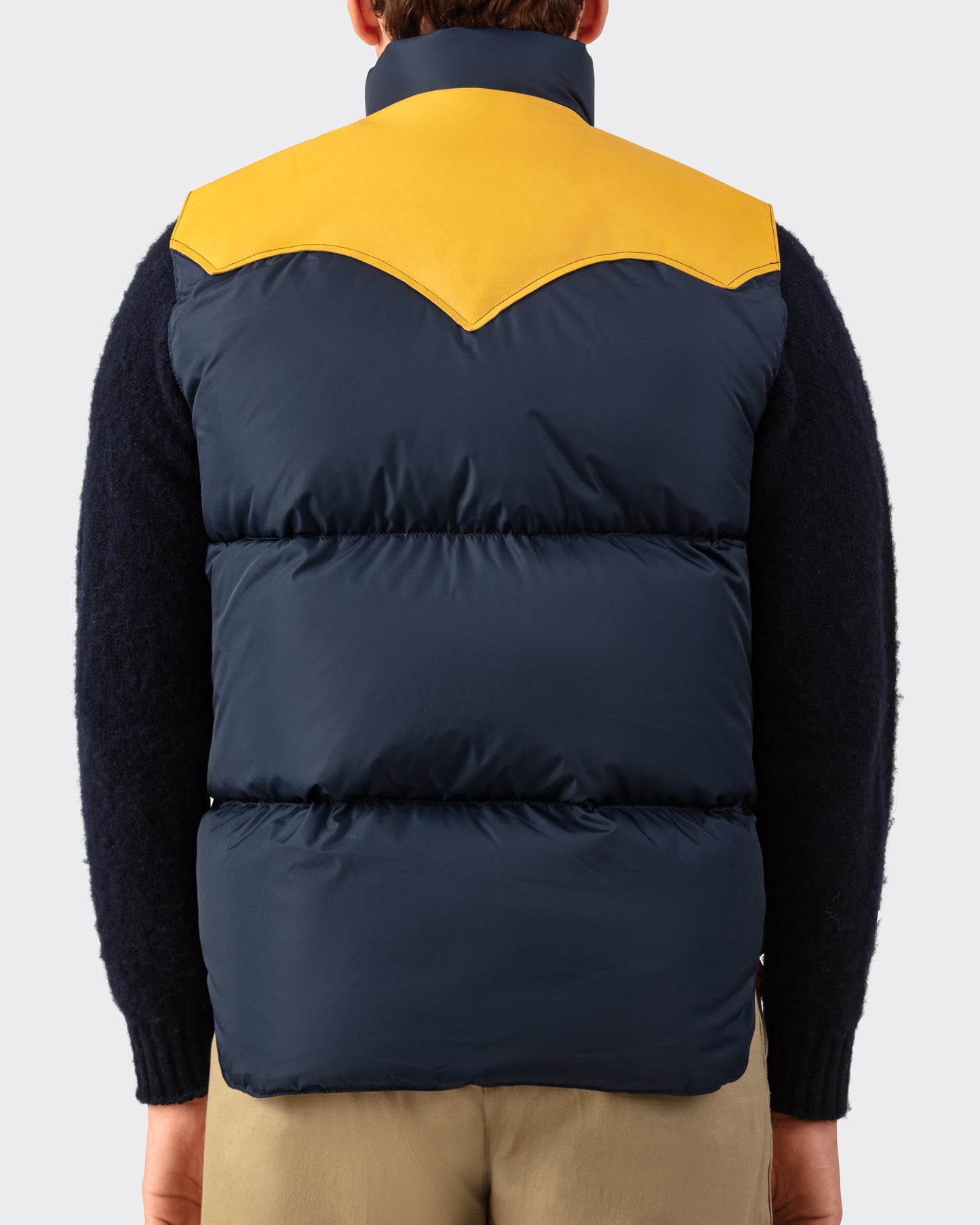 Doudoune Sans Manches : Marine-Jaune