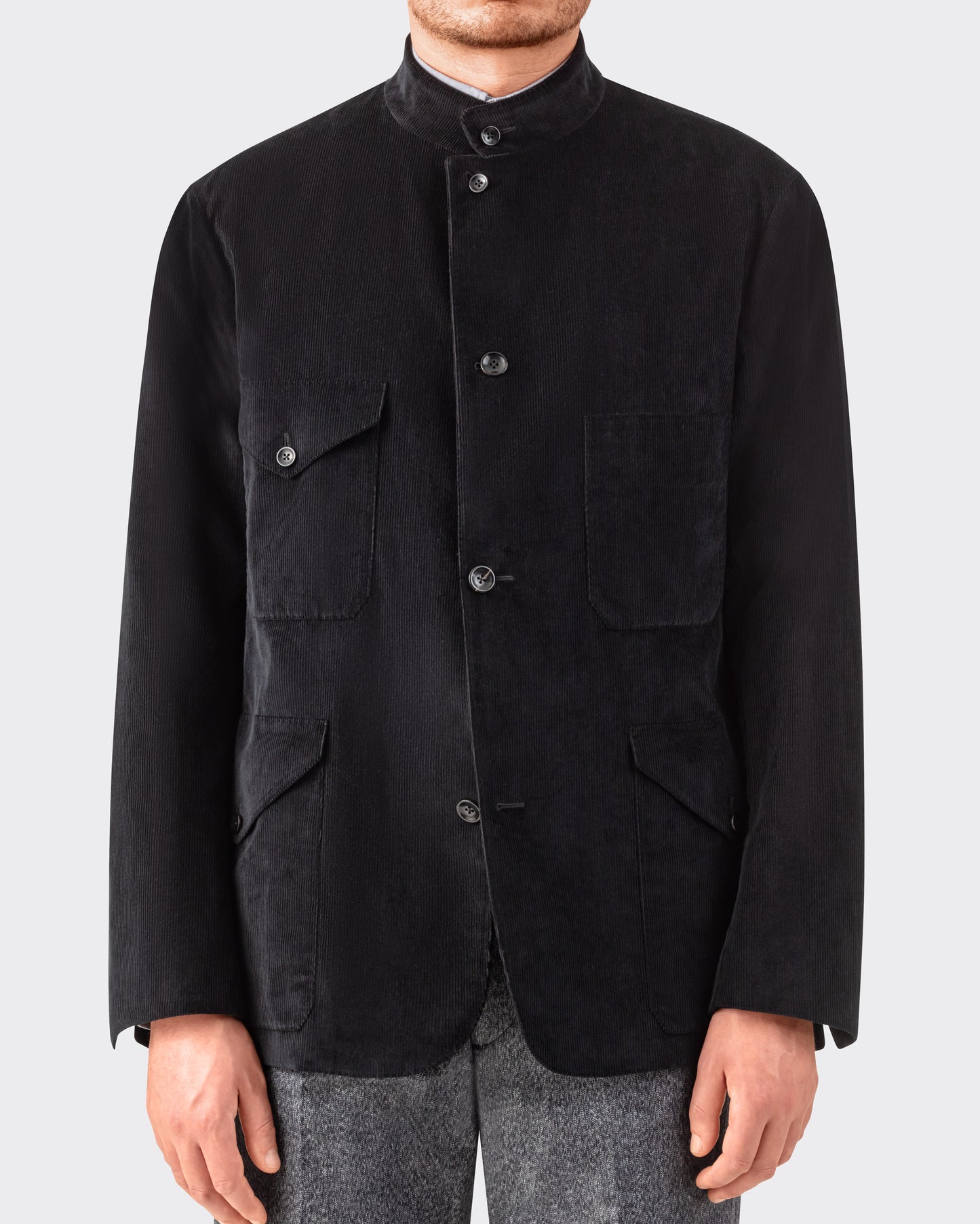 Veste Mod.4-A2 “Tropical Officer” en Velours Côtelé : Noir