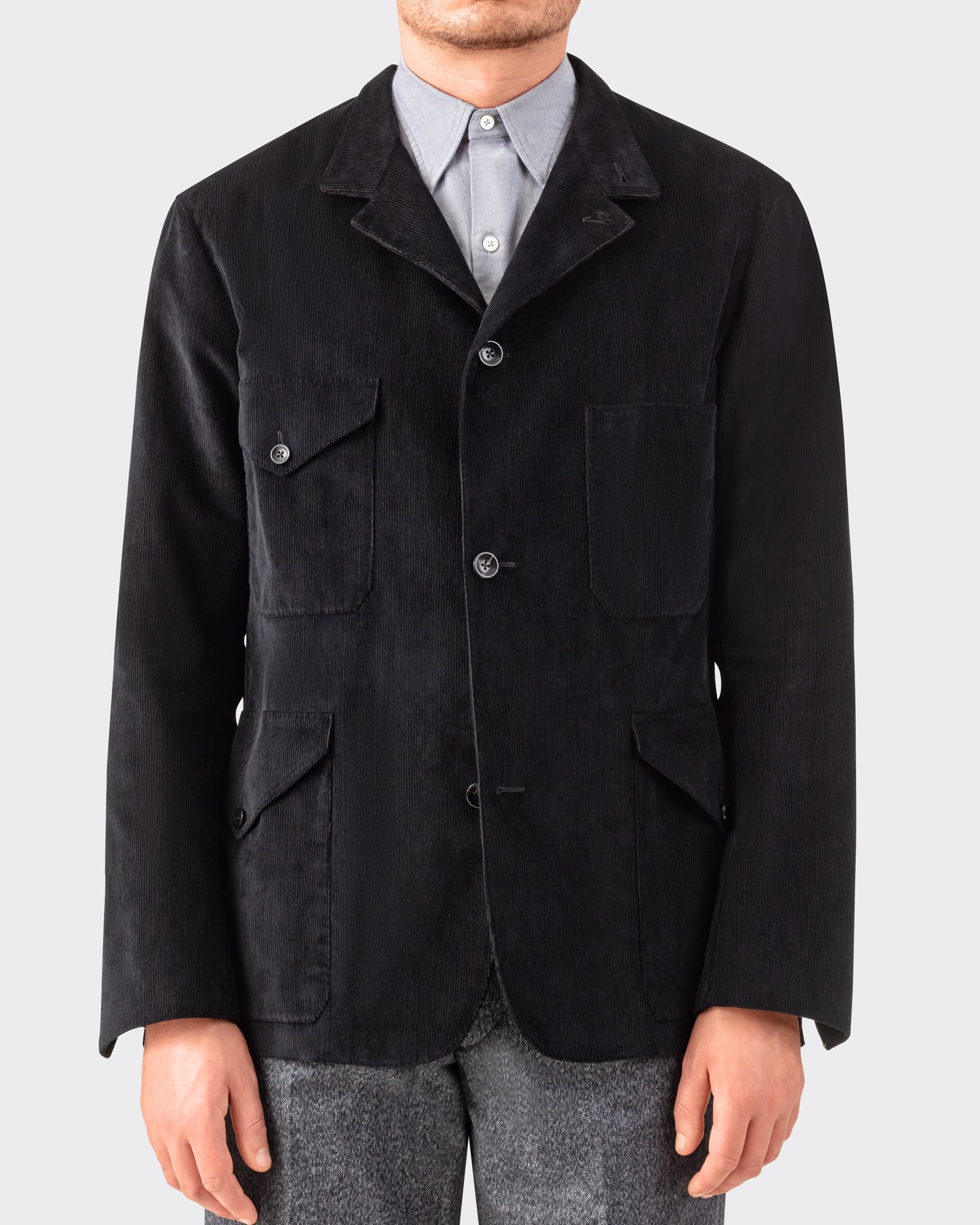 Veste Mod.4-A2 “Tropical Officer” en Velours Côtelé : Noir