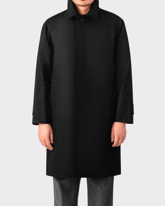 Gabardine Raglan Overcoat : Black