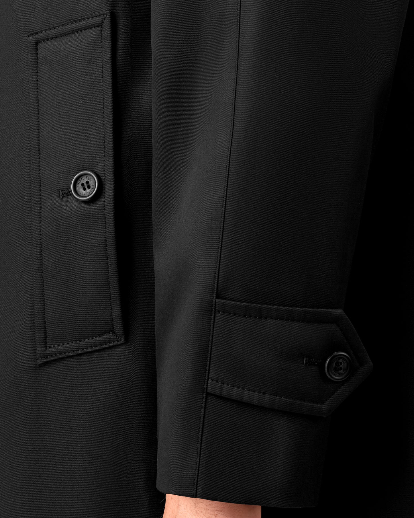 Gabardine Raglan Overcoat : Black
